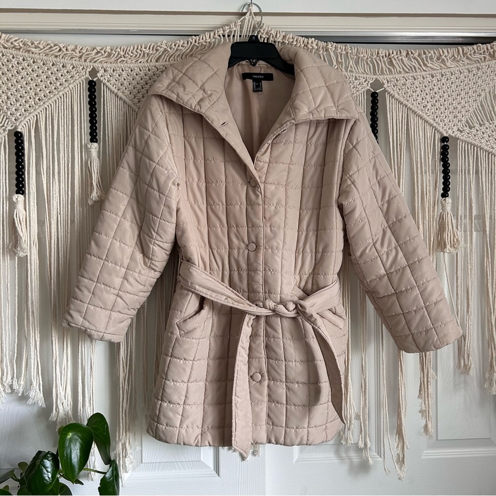 Forever 21 Light Beige Puffer Coat